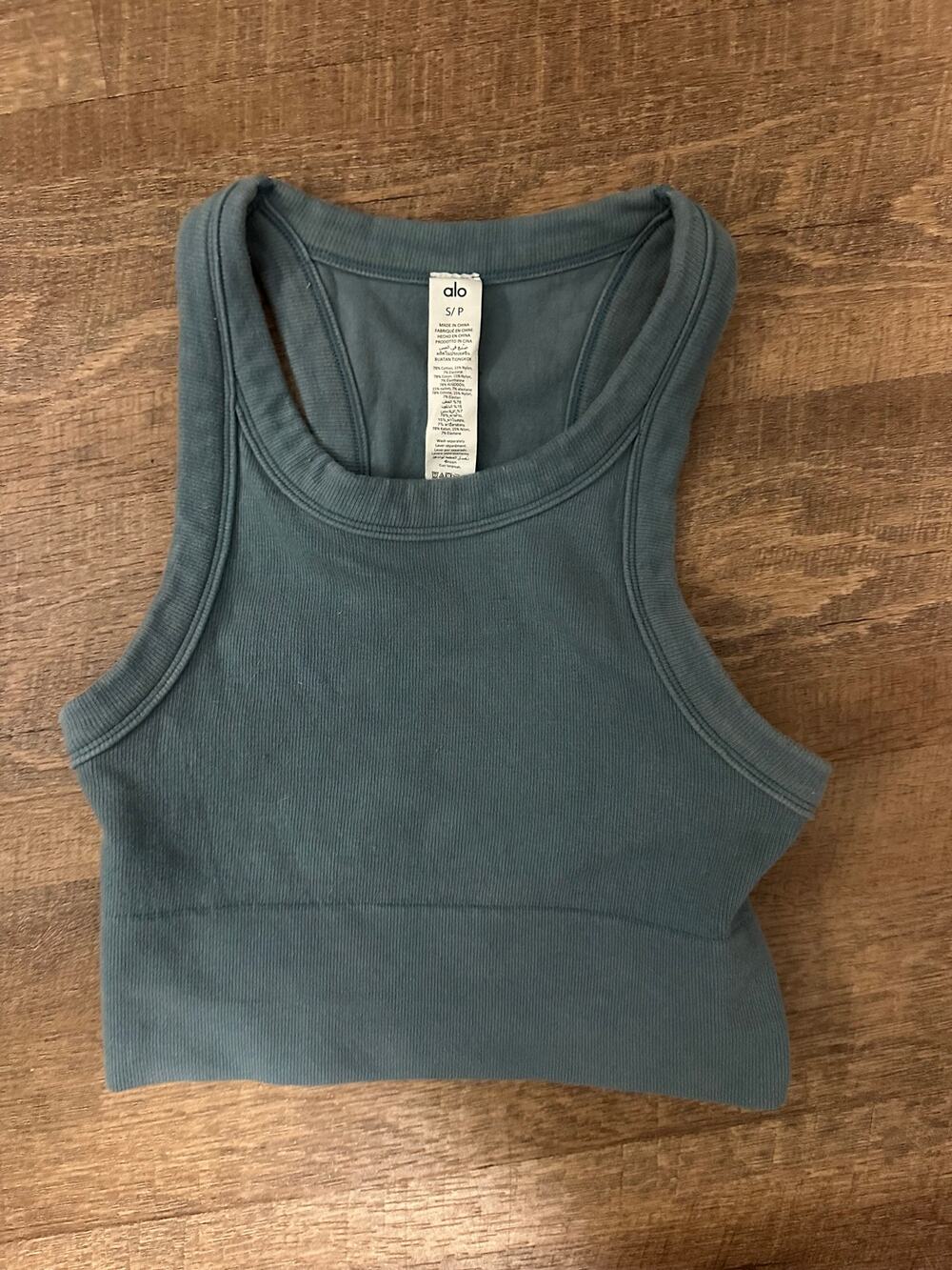 Alo Yoga Blue Gray Cropped Tank Size S/P